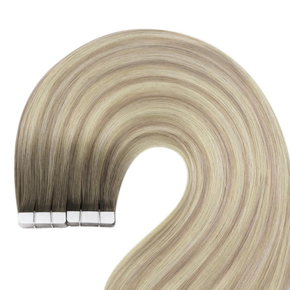 Echthaar Tape Extensions Ombre 45cm - Blond & Platinblond