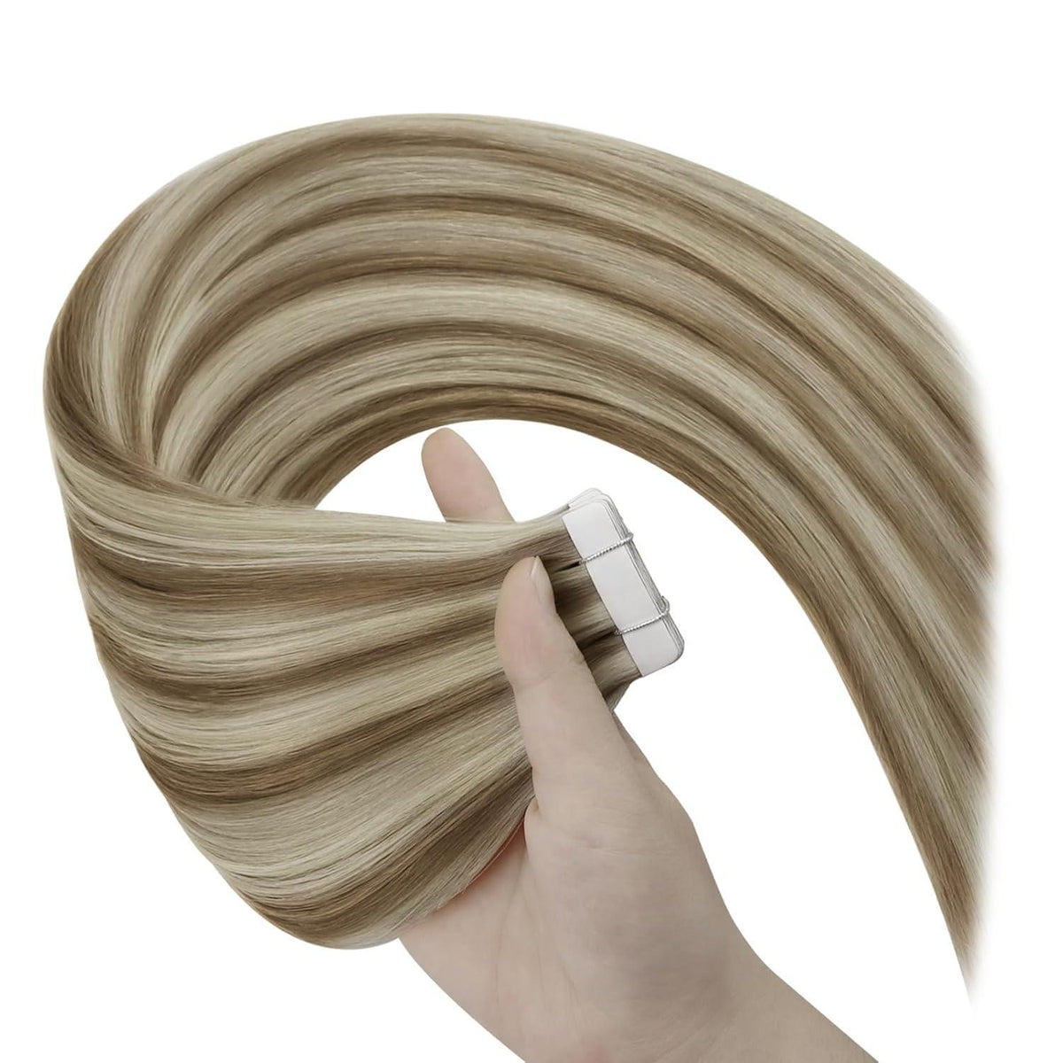 Echthaar Tape Extensions Hellbraun 45cm - Haarverlängerung