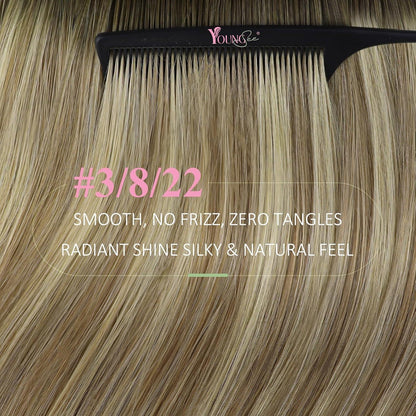 Echthaar Tape Extensions Balayage Braun Blond 40cm