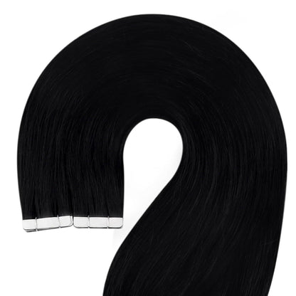 Echthaar Tape Extensions Schwarz 70 cm – Remy Haarextension