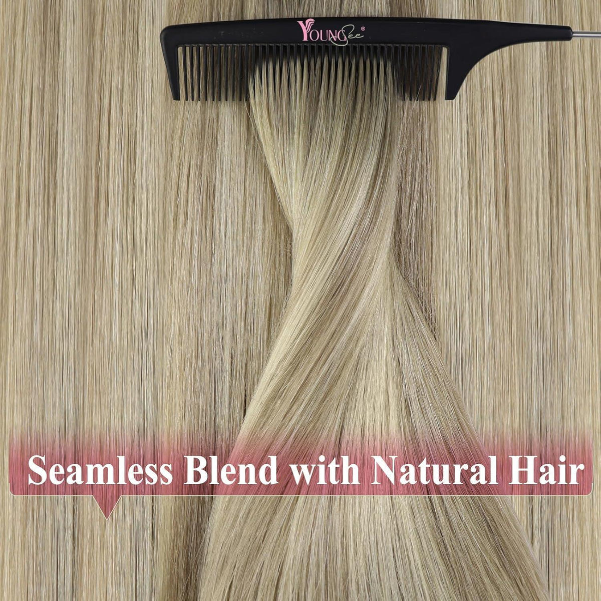 Echthaar Tape Extensions Blond 60cm – Aschblond Ombre