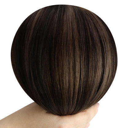 Clip-in Echthaar Extensions Ombre Dunkelbraun 55cm