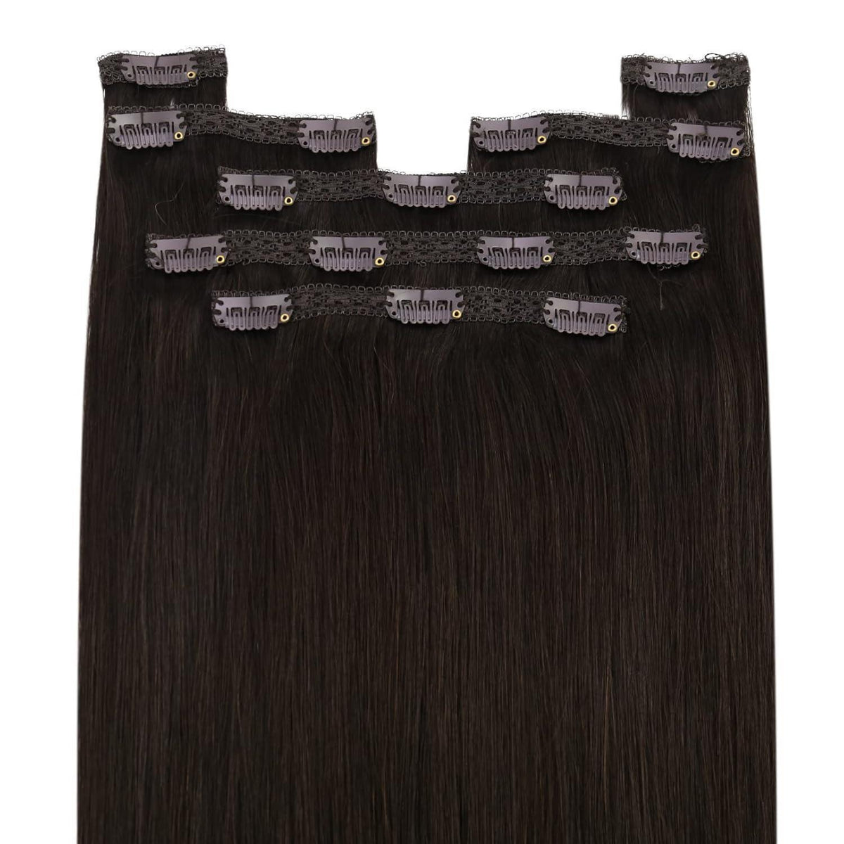 Clip-in Echthaarverlängerung Dunkelbraun 30cm – Remy Haar
