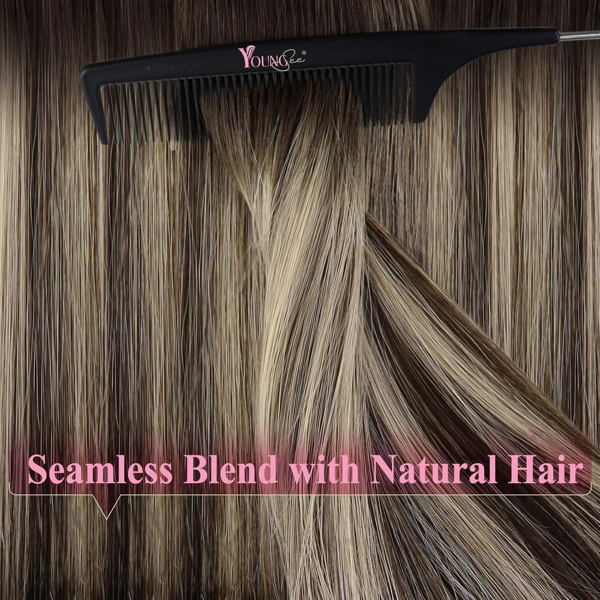 Tape Extensions Braun Blond 50 cm Echthaar Ombre