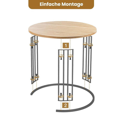 Satztisch Couchtisch 2er Set rund modern Beistelltisch Nachttisch Holz