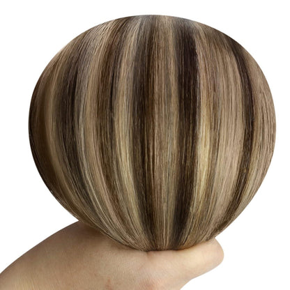 Clip-in Echthaar Extensions Balayage Schwarz Braun Blond