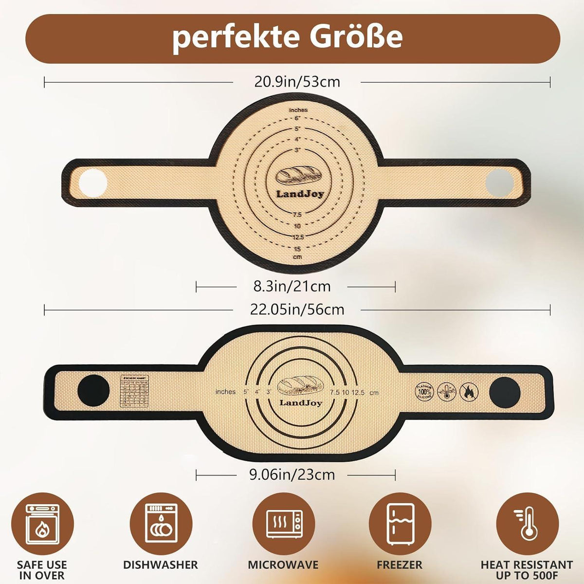Silikon Backmatte für Dutch Oven mit Teigschneider