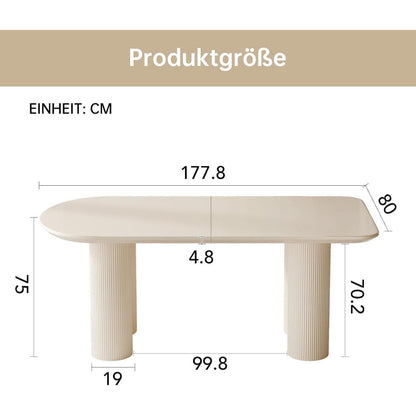 Weißer ovaler Esstisch 180cm – Modern & Platz für 6-8 Personen