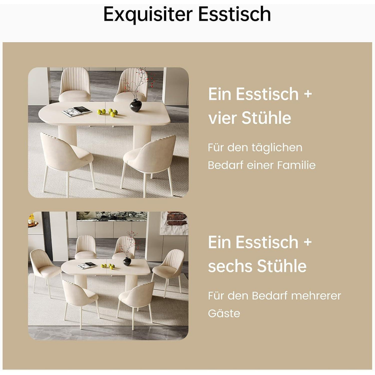 Weißer ovaler Esstisch 180cm – Modern & Platz für 6-8 Personen