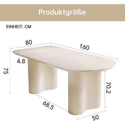 Moderner Esstisch weiß 160cm – Minimalistisch & Platz für 4-8 Personen