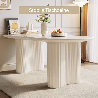 Moderner Esstisch weiß 160cm – Minimalistisch & Platz für 4-8 Personen