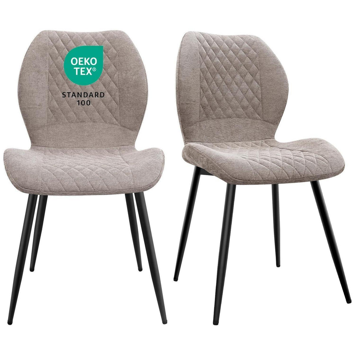 Gepolsterte Esszimmerstühle 2er Set – Braun, Modern & Komfortabel