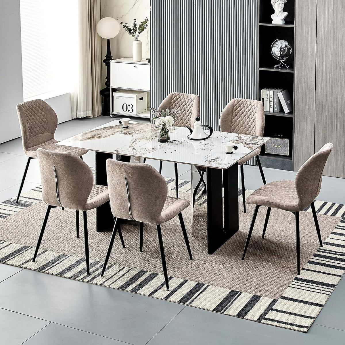 Gepolsterte Esszimmerstühle 2er Set – Braun, Modern & Komfortabel