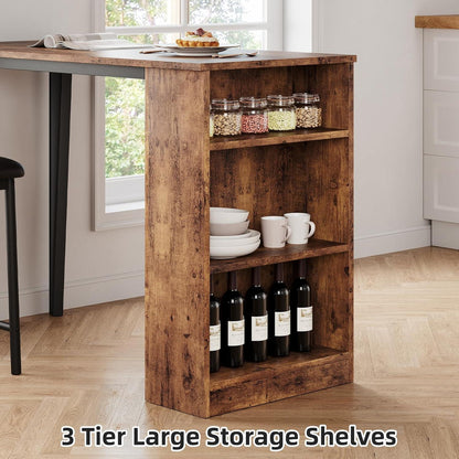 3-teiliges Bartisch Set mit Klapptisch & Barhockern Industriell