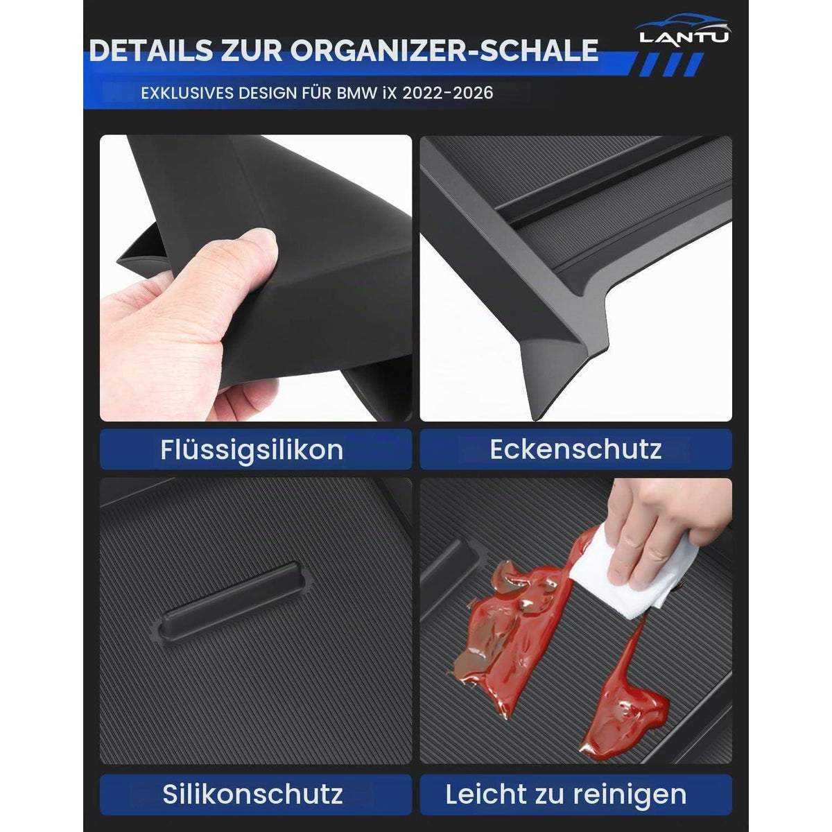Mittelkonsolen Organizer Tray für BMW iX 2022-2026
