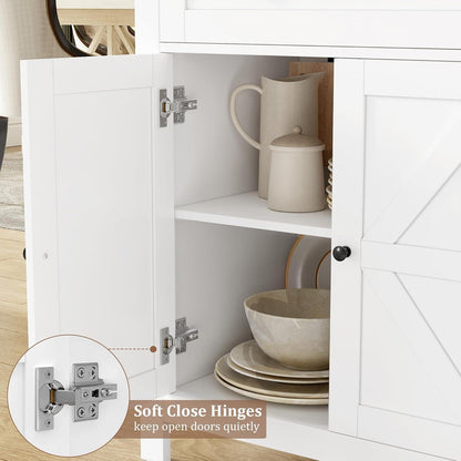HOCSOK Sideboard 140cm – Küchenschrank mit Regalen & Schubladen