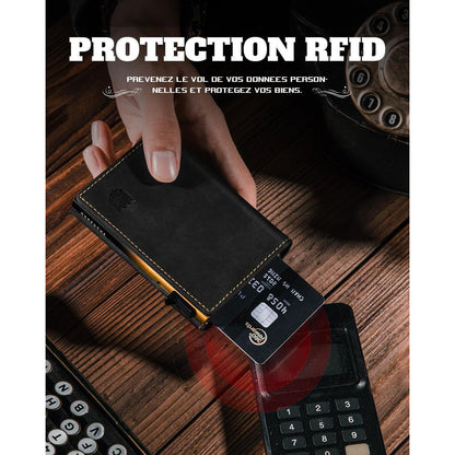 Slim Wallet mit Münzfach und RFID-Schutz | SchwarzGelb