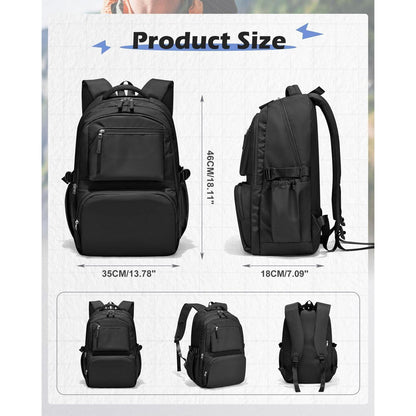 Schulrucksack für Teenager mit Laptopfach – Schwarz