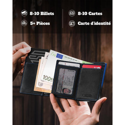 Slim Wallet Herren mit Münzfach, RFID Schutz, Magnetverschluss