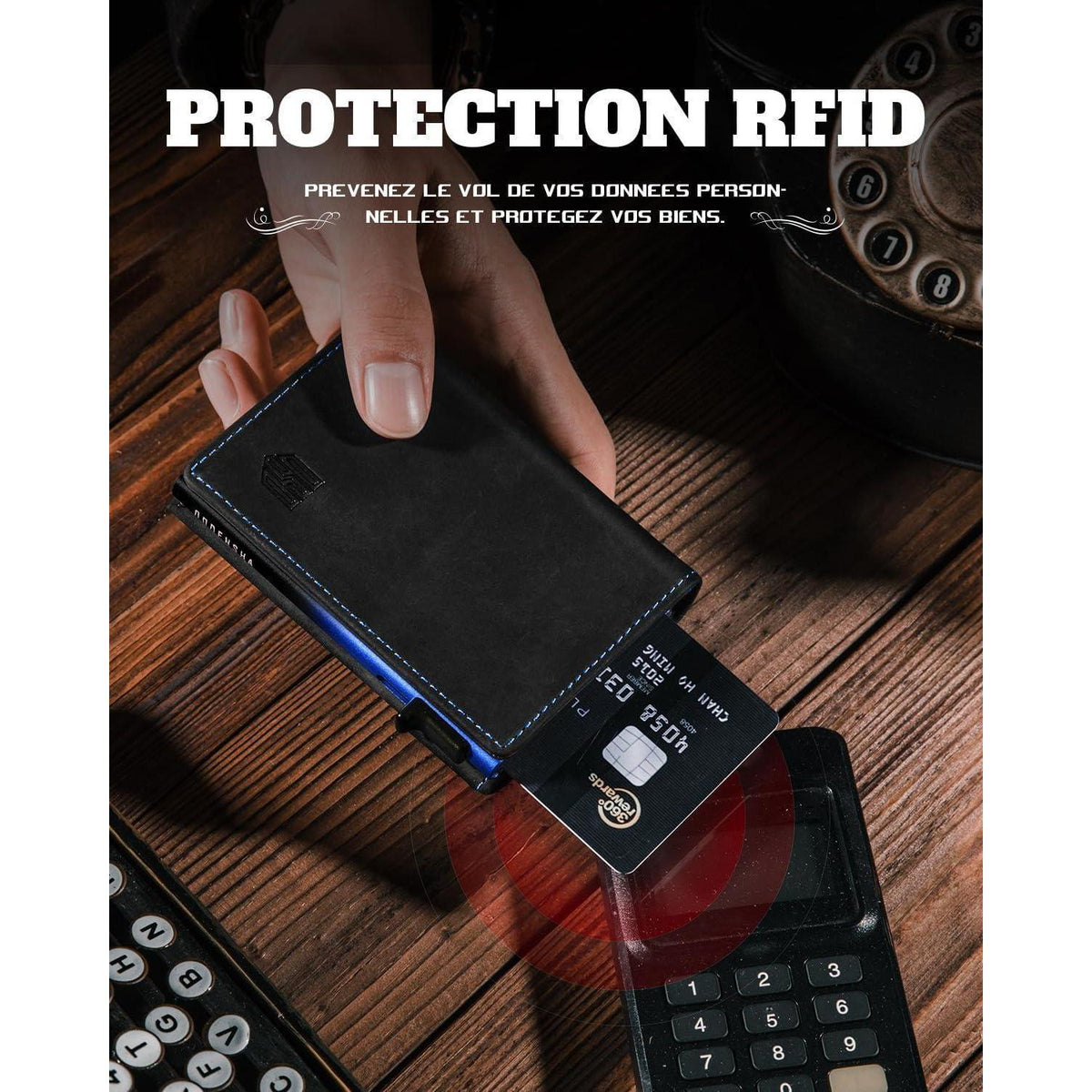 Slim Wallet Herren mit Münzfach, RFID Schutz, Magnetverschluss
