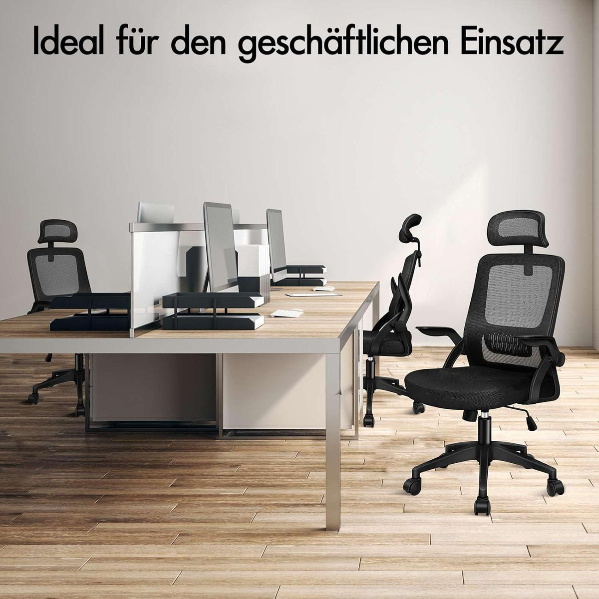 Ergonomischer Bürostuhl 180kg, Schwarz Arc