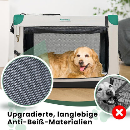 Faltbare Hundebox mit Tragegriffen & Decke – Grau, 91x64x64cm