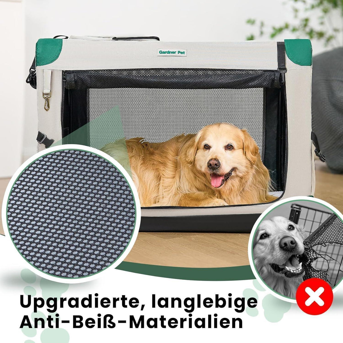 Faltbare Hundebox mit Decke – 76x53x53cm, Grau