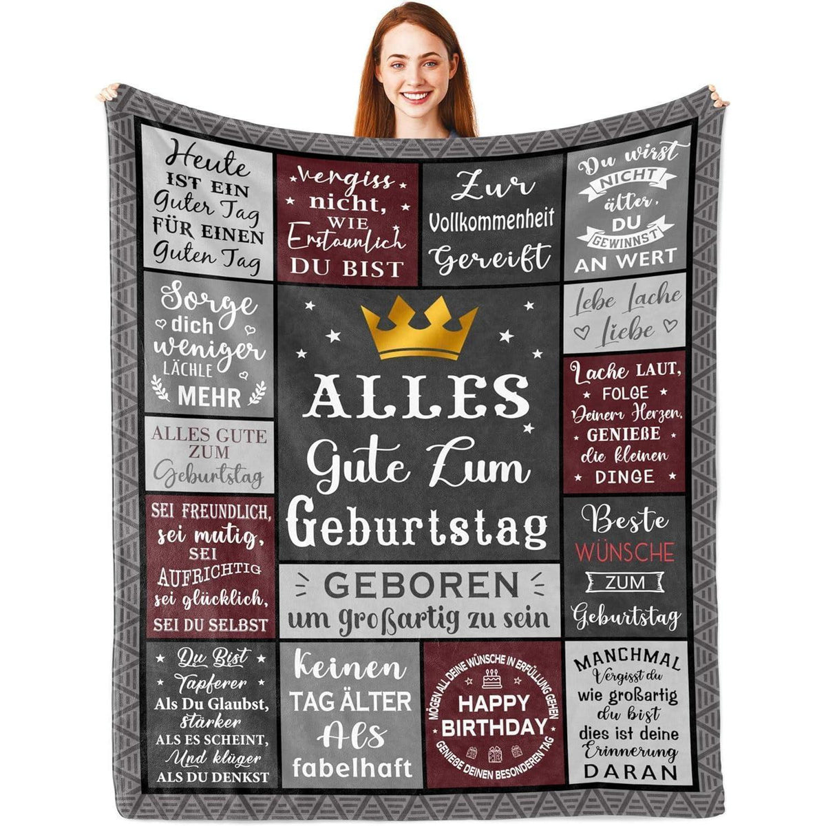 Geburtstagsdecke für Männer – Kuscheldecke 200x150cm Geschenkidee