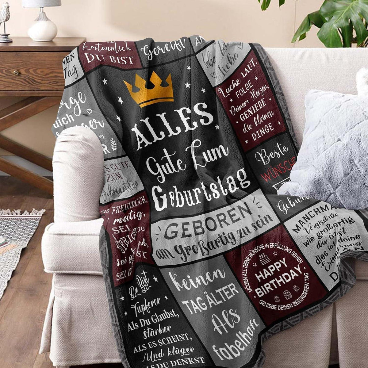 Geburtstagsdecke für Männer – Kuscheldecke 200x150cm Geschenkidee