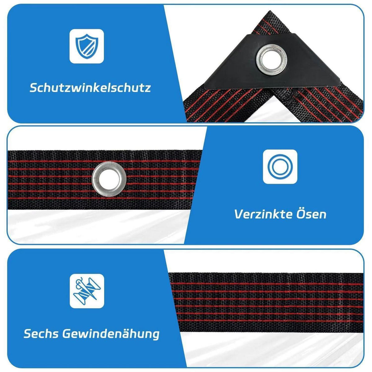 Transparente Plane mit Ösen – Wasserdicht & Wetterfest 2x5m