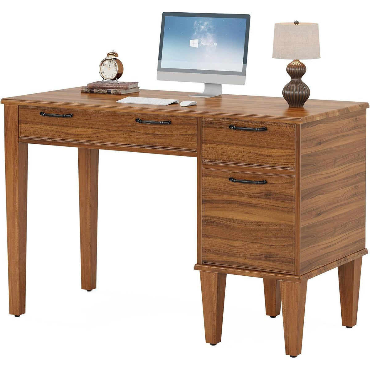 Schreibtisch mit 3 Schubladen – Braun, 120x60cm, Bauernhausstil