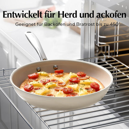 Keramik Pfannenset Induktion – 3-teilig, Antihaft & Backofenfest