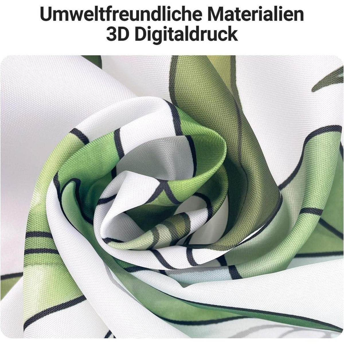 Duschvorhang Grün Blätter 100x200cm Textil Wasserabweisend Waschbar