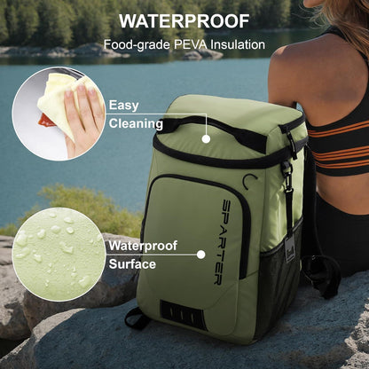 Isolierter Rucksack-Kühler 33 Dosen – Wasserdicht & Tragbar