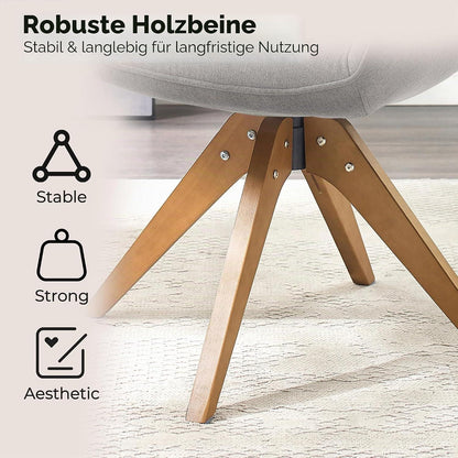 Graue Samt Esszimmerstühle 2er Set mit Armlehnen & Drehsitz