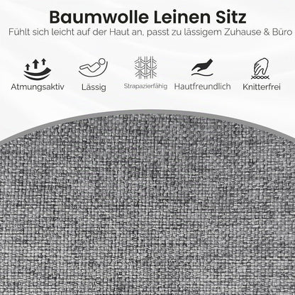 Moderner Esszimmerstuhl Grau – Samt & Massivholz