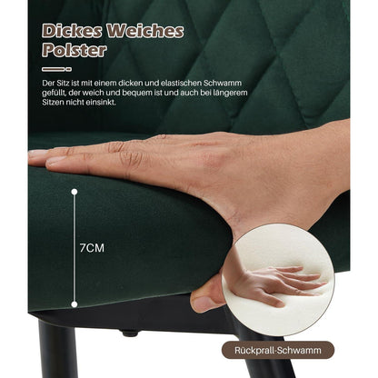 Drehbare Esszimmerstühle Set 4er – Samt, Grün