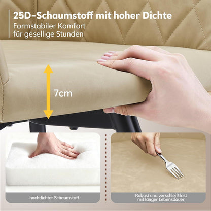Drehbare Esszimmerstühle 2er-Set Beige in Lederoptik