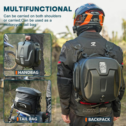 Motorrad Hecktasche Hartschale 24-34L Wasserdicht & Vielseitig
