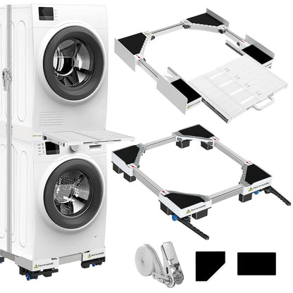 Waschtrockner Stapelset mit Sockel & Trockenregal