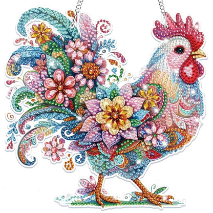 Diamant Painting Anhänger Huhn – Bastelset für Kinder & Erwachsene