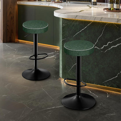 2er Set Barhocker Höhenverstellbar Grün mit Fußstütze