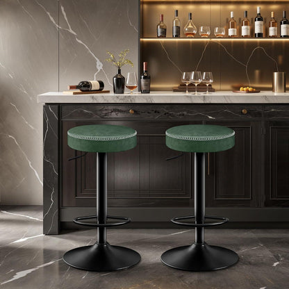 2er Set Barhocker Höhenverstellbar Grün mit Fußstütze