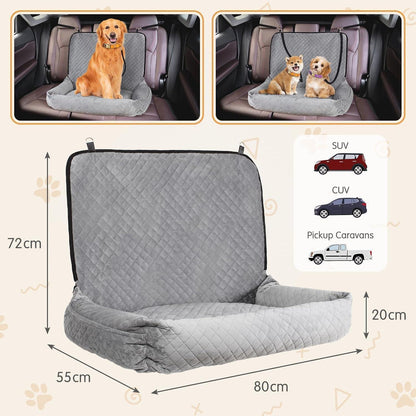 Hunde Autositz Grau – Waschbar, Sicher & Komfortabel