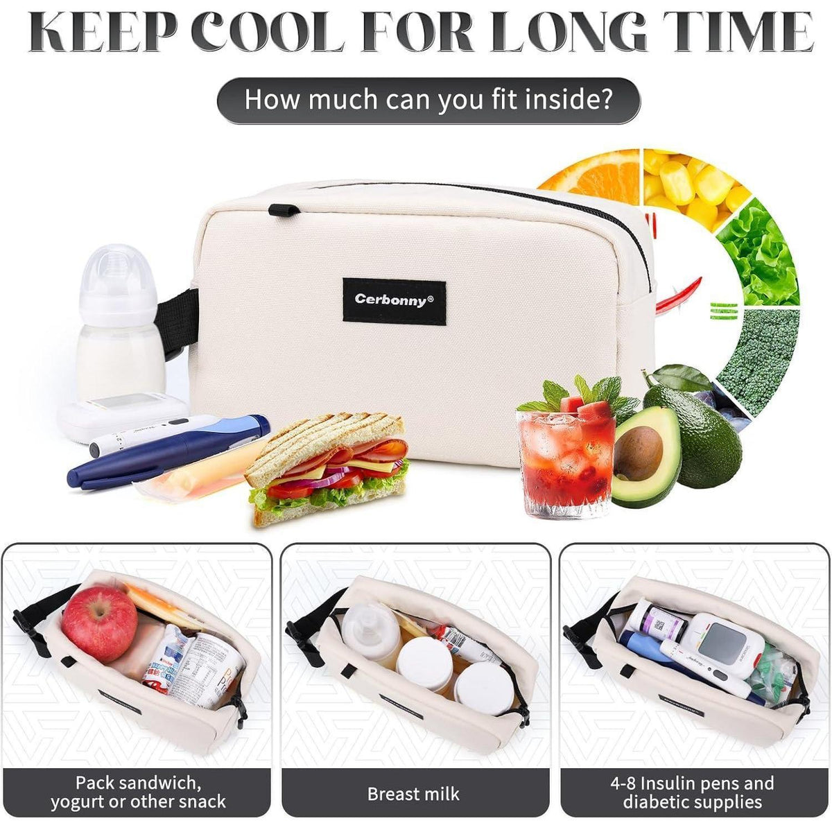Mini Kühlbox für Lunch & Snacks – Gefrierbare Tasche Beige