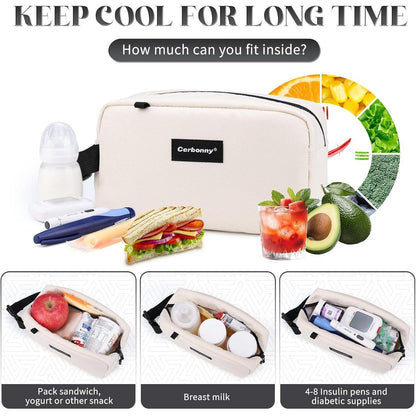 Mini Kühlbox für Lunch & Snacks – Gefrierbare Tasche Beige