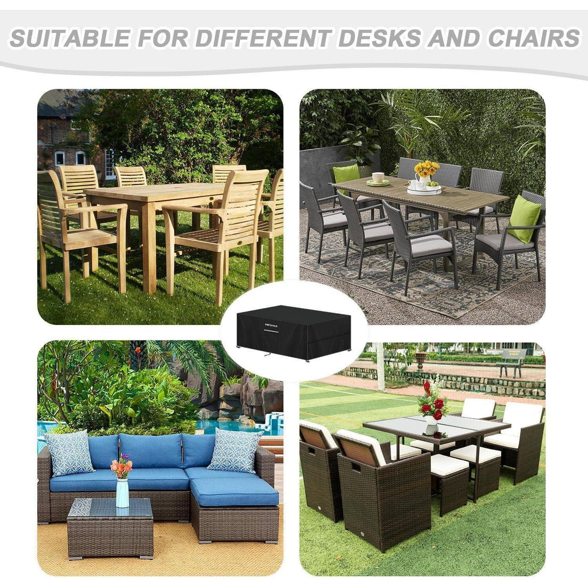 Gartenmöbel Abdeckung 140x90x75cm – Wasserdicht & Windfest
