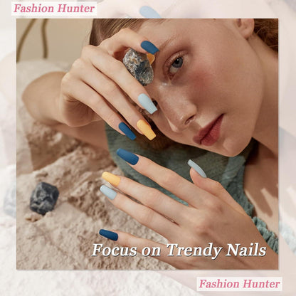 Rosa Glitzer Press On Nails - 24 Stück French Design