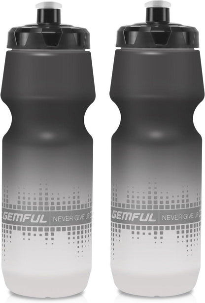Trinkflasche 2er-Pack 750ml Auslaufsicher BPA-Frei Schwarz