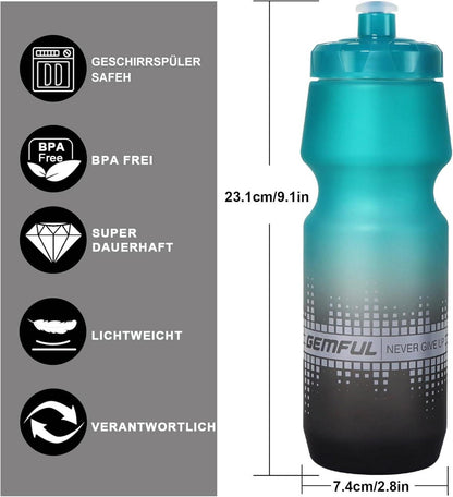 Trinkflasche Fahrrad 2er-Pack 750ml Auslaufsicher BPA-Frei Schwarz